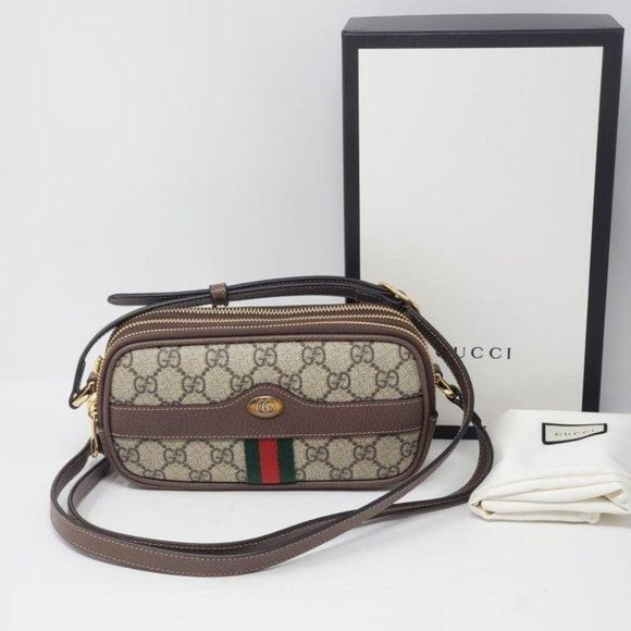 100% Authentic Gucci GG Supreme Ophidia Canvas Mini Crossbody & Shoulder Bag
